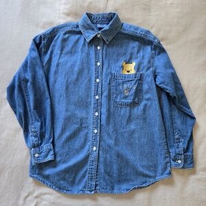 DISNEY 'Winnie the Pooh' Denim Button Down - S